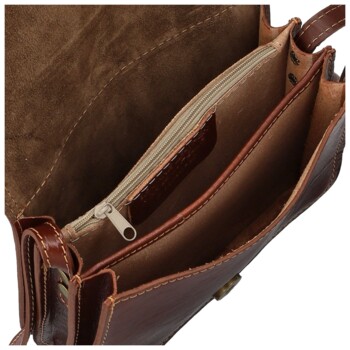 Dámská kožená crossbody hnědá - Delami Vera Pelle Asppena