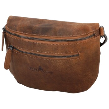 Dámská kožená kabelko/ledvinka camel - Greenwood Terry