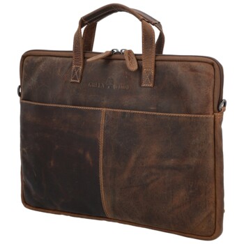 Kožená business taška khaki - Greenwood Torbog