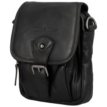 Pánská kožená taška přes rameno černá - Greenwood Toan