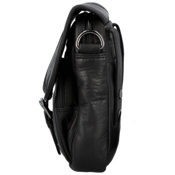 Pánská kožená taška přes rameno černá - Greenwood Toan