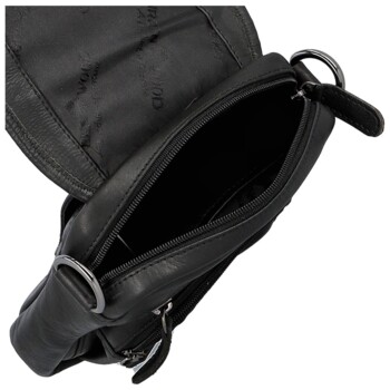 Pánská kožená taška přes rameno černá - Greenwood Toan