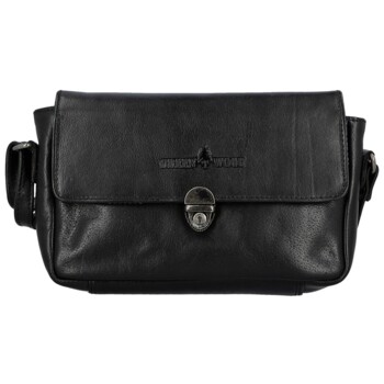 Dámská kožená crossbody kabelka černá - Greenwood Lusine