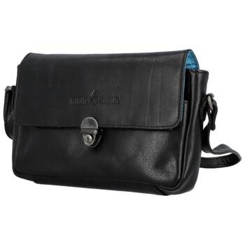 Dámská kožená crossbody kabelka černá - Greenwood Lusine