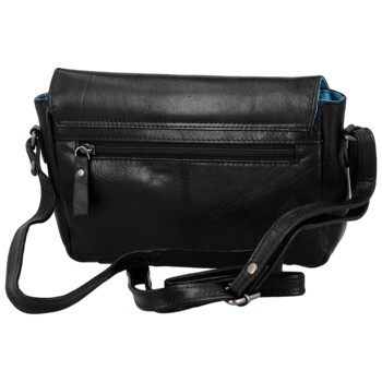 Dámská kožená crossbody kabelka černá - Greenwood Lusine