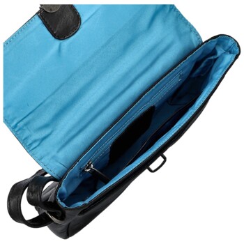 Dámská kožená crossbody kabelka černá - Greenwood Lusine