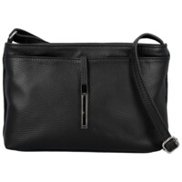 Dámská kožená crossbody kabelka černá - Delami Vera Pelle Finni