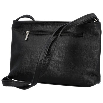 Dámská kožená crossbody kabelka černá - Delami Vera Pelle Finni