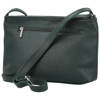 Dámská kožená crossbody kabelka tmavě zelená - Delami Vera Pelle Finni