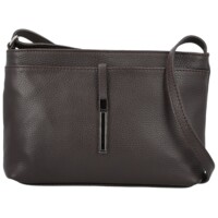 Dámská kožená crossbody kabelka tmavě hnědá - Delami Vera Pelle Finni