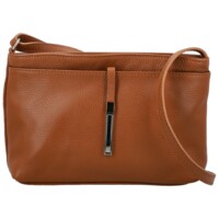 Dámská kožená crossbody kabelka koňaková - Delami Vera Pelle Finni