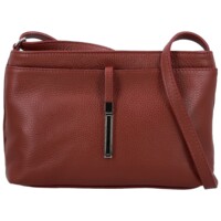 Dámská kožená crossbody kabelka tmavě červená - Delami Vera Pelle Finni