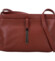Dámská kožená crossbody kabelka tmavě červená - Delami Vera Pelle Finni