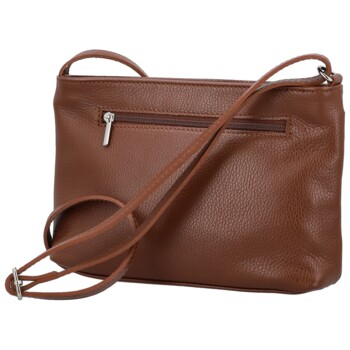 Dámská kožená crossbody kabelka hnědá - Delami Vera Pelle Finni