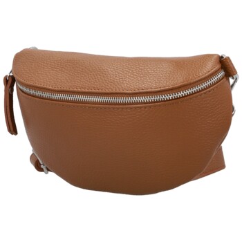 Dámská kožená ledvinka koňaková - Delami Vera Pelle Gianni