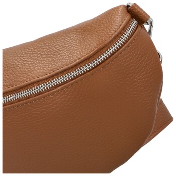 Dámská kožená ledvinka koňaková - Delami Vera Pelle Gianni