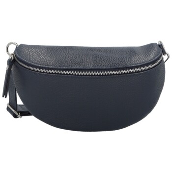 Dámská kožená ledvinka tmavě modrá - Delami Vera Pelle Gianni