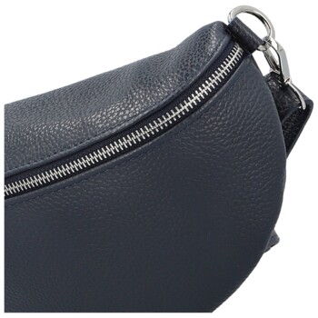 Dámská kožená ledvinka tmavě modrá - Delami Vera Pelle Gianni