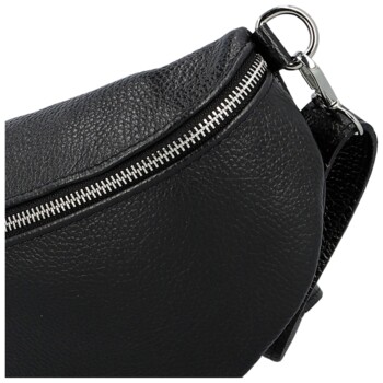 Dámská kožená ledvinka černá - Delami Vera Pelle Gianni