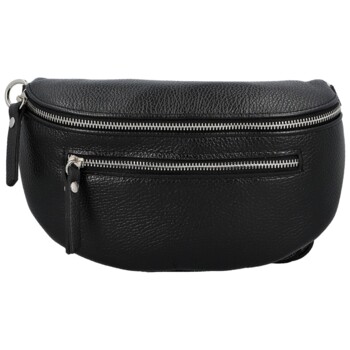 Dámská kožená ledvinka černá - Delami Vera Pelle Lila