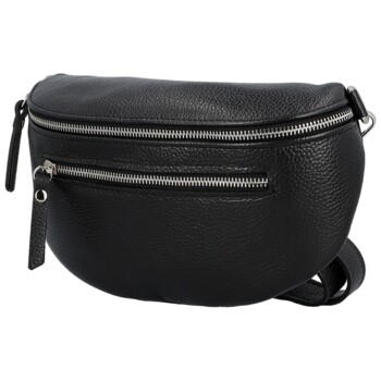 Dámská kožená ledvinka černá - Delami Vera Pelle Lila