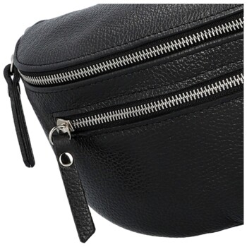 Dámská kožená ledvinka černá - Delami Vera Pelle Lila