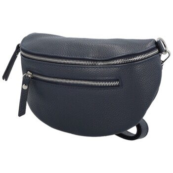 Dámská kožená ledvinka tmavě modrá - Delami Vera Pelle Lila