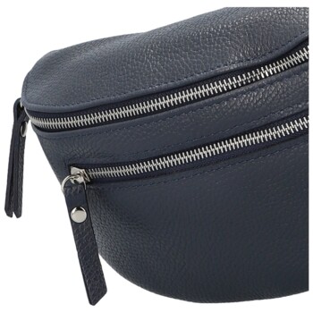 Dámská kožená ledvinka tmavě modrá - Delami Vera Pelle Lila