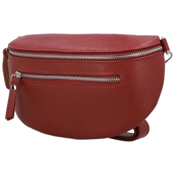 Dámská kožená ledvinka červená - Delami Vera Pelle Lila