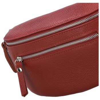 Dámská kožená ledvinka červená - Delami Vera Pelle Lila