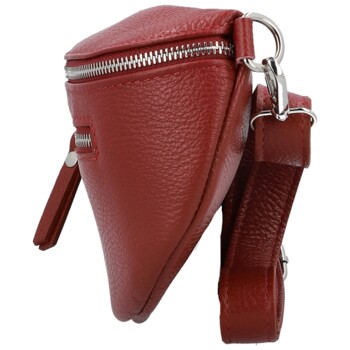 Dámská kožená ledvinka červená - Delami Vera Pelle Lila