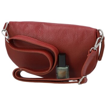 Dámská kožená ledvinka červená - Delami Vera Pelle Lila