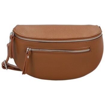 Dámská kožená ledvinka koňaková - Delami Vera Pelle Lila