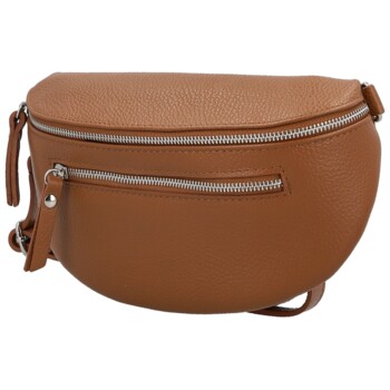 Dámská kožená ledvinka koňaková - Delami Vera Pelle Lila