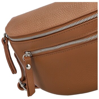 Dámská kožená ledvinka koňaková - Delami Vera Pelle Lila