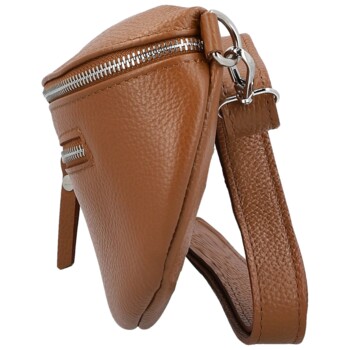 Dámská kožená ledvinka koňaková - Delami Vera Pelle Lila