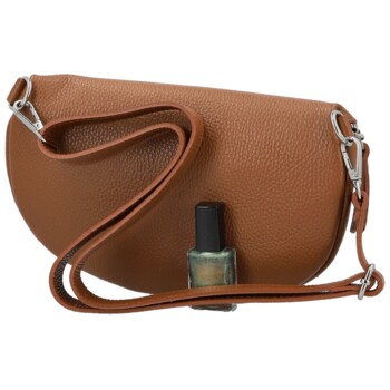 Dámská kožená ledvinka koňaková - Delami Vera Pelle Lila