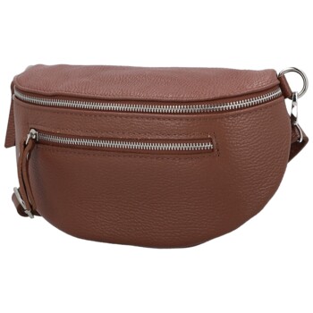 Dámská kožená ledvinka hnědá - Delami Vera Pelle Lila