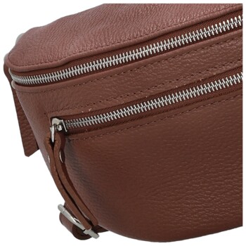 Dámská kožená ledvinka hnědá - Delami Vera Pelle Lila