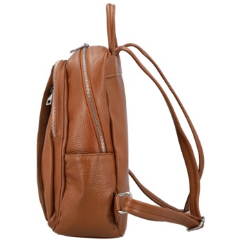 Dámský kožený batoh koňakový - Delami Vera Pelle Naoto