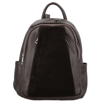 Dámský kožený batoh tmavě hnědý - Delami Vera Pelle Naoto