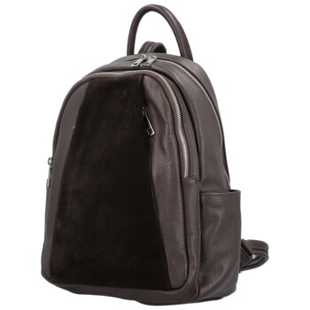 Dámský kožený batoh tmavě hnědý - Delami Vera Pelle Naoto