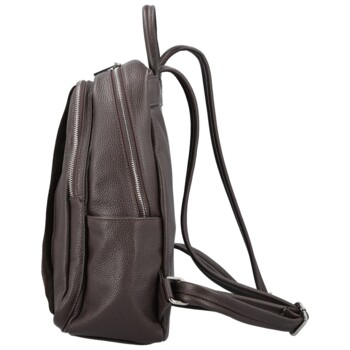 Dámský kožený batoh tmavě hnědý - Delami Vera Pelle Naoto