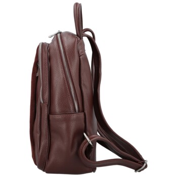 Dámský kožený batoh vínový - Delami Vera Pelle Naoto