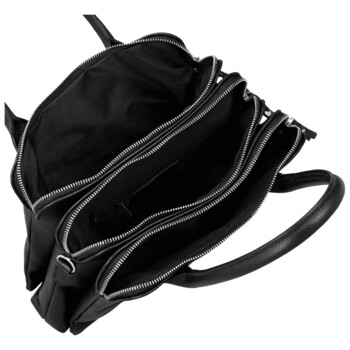 Dámská kožená kabelka na rameno černá - Delami Vera Pelle Tyra