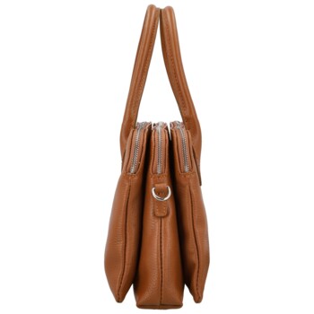 Dámská kožená kabelka na rameno koňaková - Delami Vera Pelle Tyra