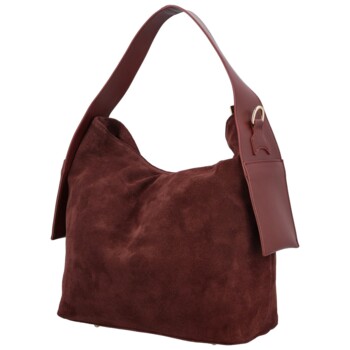 Dámská kabelka na rameno vínová - Delami Vera Pelle Mimmi