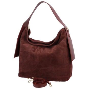 Dámská kabelka na rameno vínová - Delami Vera Pelle Mimmi