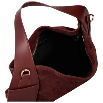 Dámská kabelka na rameno vínová - Delami Vera Pelle Mimmi