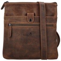 Kožená crossbody taška khaki - Greenwood Seraf